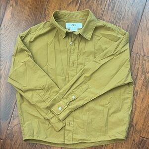 Zara Mustard Button-Up Shirt